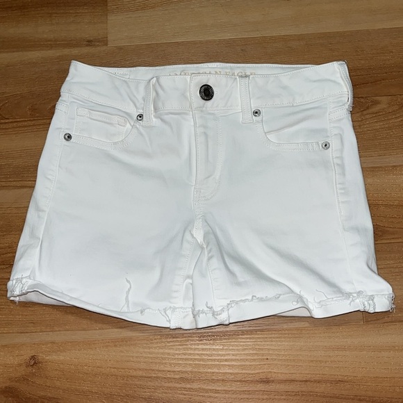 Women's White Denim Shorts - Picture 2 of 5
